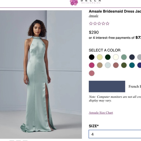 Amsale Bridesmaid Dress Jacinda in French Blue - Picture 7 of 8